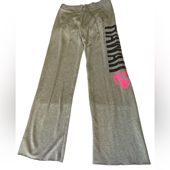 VICTORIA SECRET “HAWAII”SEQUIN Y2K BOYFRIEND SWEAT GREY/BLK/PINK SZ XS - Picture 1 of 5